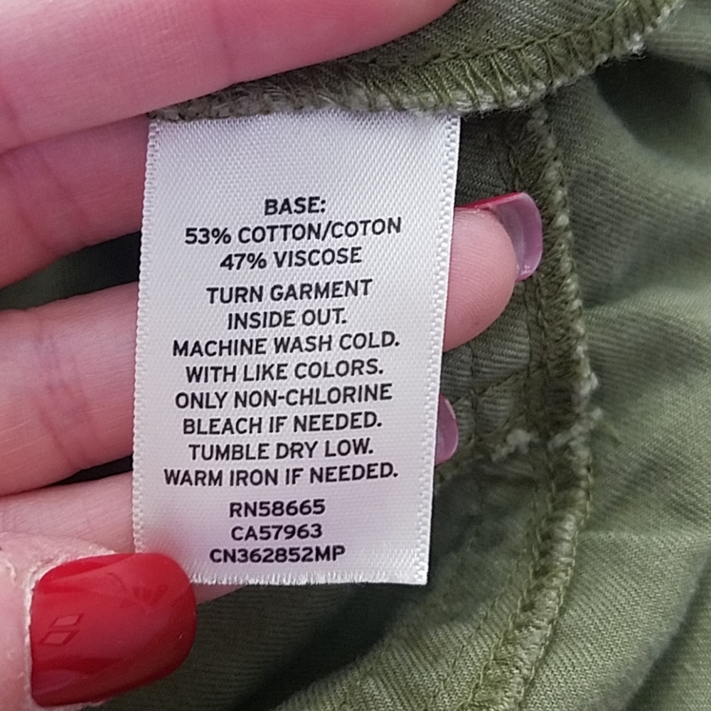 Caslon Army Green Ruffled Twill Jacket - Picture 6 of 8